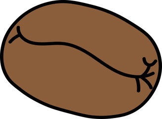Coffee bean emoji icon. Simple design
