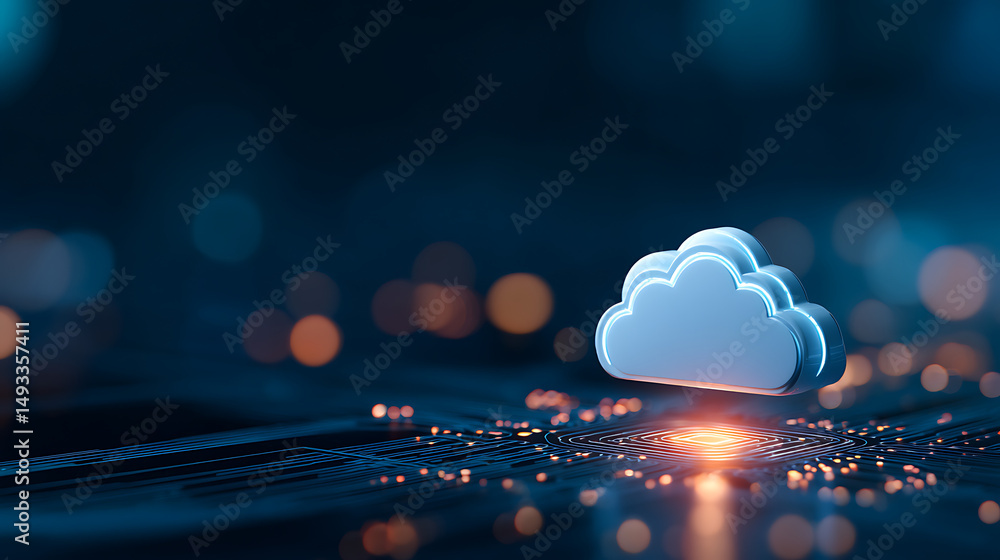 Poster modern technology and cloud computing concept. generative ai 22914489 1