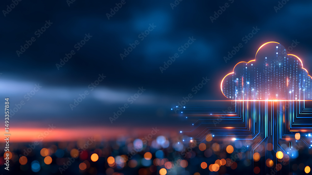 Poster cloud computing technology concept. generative ai 44924393 3
