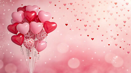 Pink heart balloons are a lovely decoration for a Valentine's Day party, adding a touch of romance with their heart shape and festive pink color