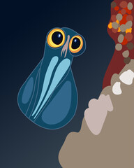 Marine animal plankton, with big eyes. Vector stock illustration eps10. Adobe Illustrator Artwork