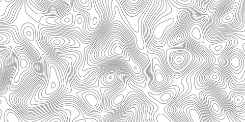 Abstract topographic contours map background. Topographic map and landscape terrain texture grid. Modern design with White background with topographic wavy pattern design. Black-white background