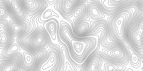 Abstract topographic contours map background. Topographic map and landscape terrain texture grid. Modern design with White background with topographic wavy pattern design. Black-white background