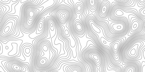 Abstract topographic contours map background. Topographic map and landscape terrain texture grid. Modern design with White background with topographic wavy pattern design. Black-white background