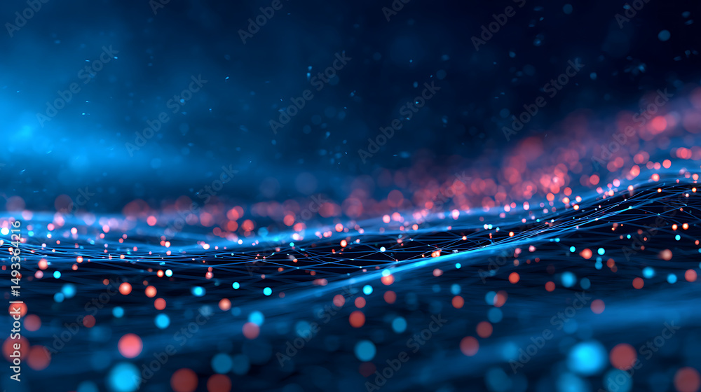 Poster abstract technology digital hi tech background with glowing particles. generative ai 67058892 3