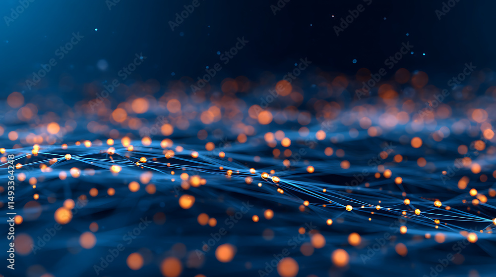 Poster abstract technology digital hi tech background with glowing particles. generative ai 85310438 4