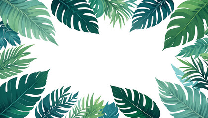 Tropical leaves foliage plant jungle bush floral arrangement nature backdrop isolated on transparent background.