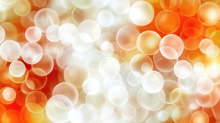 Abstract bokeh background with white and orange circles design