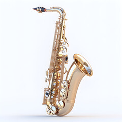 Beautiful golden sax instrument for musicians, high resolution photo