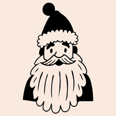 a black silhouette of a Santa Claus Characters