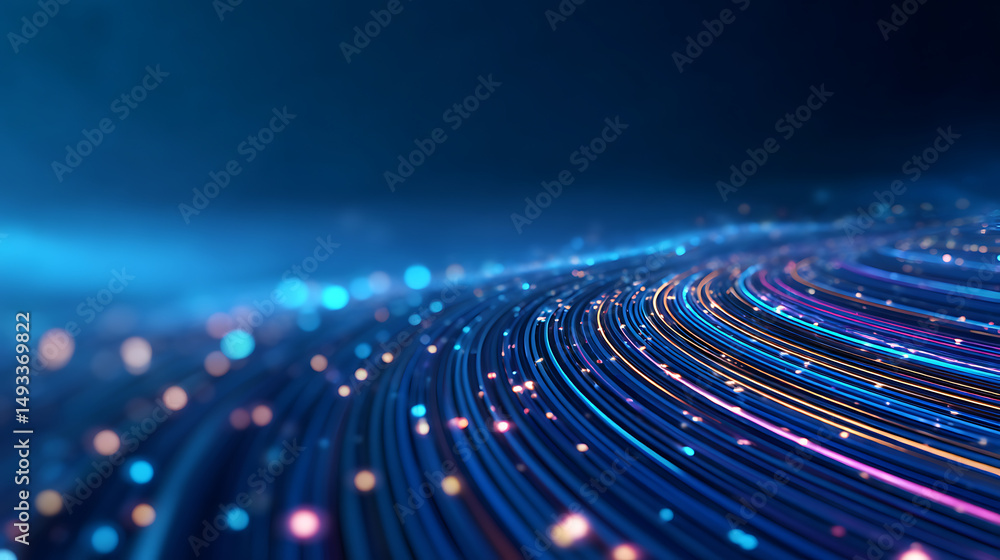 Poster creative wide blue tech lines backdrop. design and technology concept. 3d rendering. 15840342 1