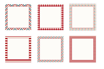 Patriotic Red, White, and Blue Frame Set - Square Borders Collection