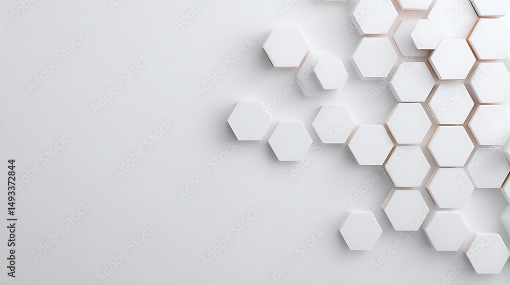 Poster creative hexagonal gray honeycomb wireframe backdrop. 3d rendering. 58983002 2