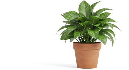 Fototapeta premium Peace Lily Plant in Pot Isolated on White Background Decorative Houseplant Indoor Air Purifier Symbol of Peace and Tranquility Home Decor
