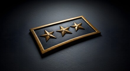Fototapeta premium Three Stars Emblem Resting on a Dark Textured Surface