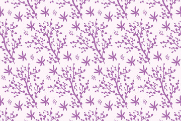 seamless pattern with tree and leaf flowers. plant blossom abstract background illustration 