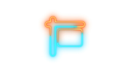 Neon sign hanging icon glowing with transparent background