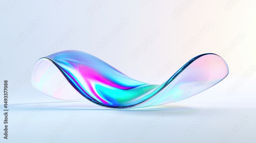 Poster ethereal wave of colorful light shimmering on soft background in modern artistic interpretation