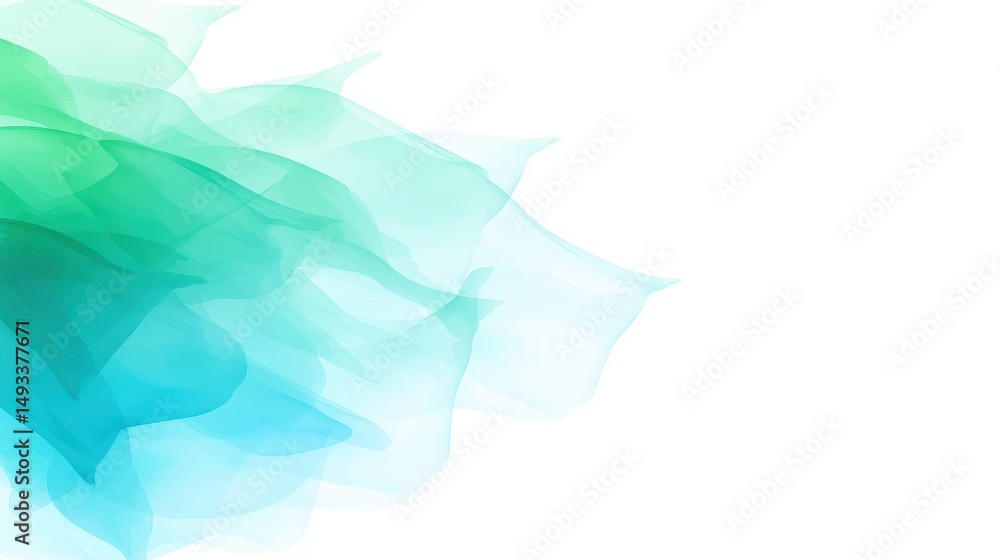 Poster soft abstract waves in shades of blue and green with a smooth flowing design for background use
