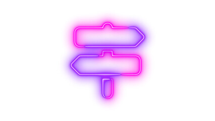 Neon signs post card icon glowing with transparent background