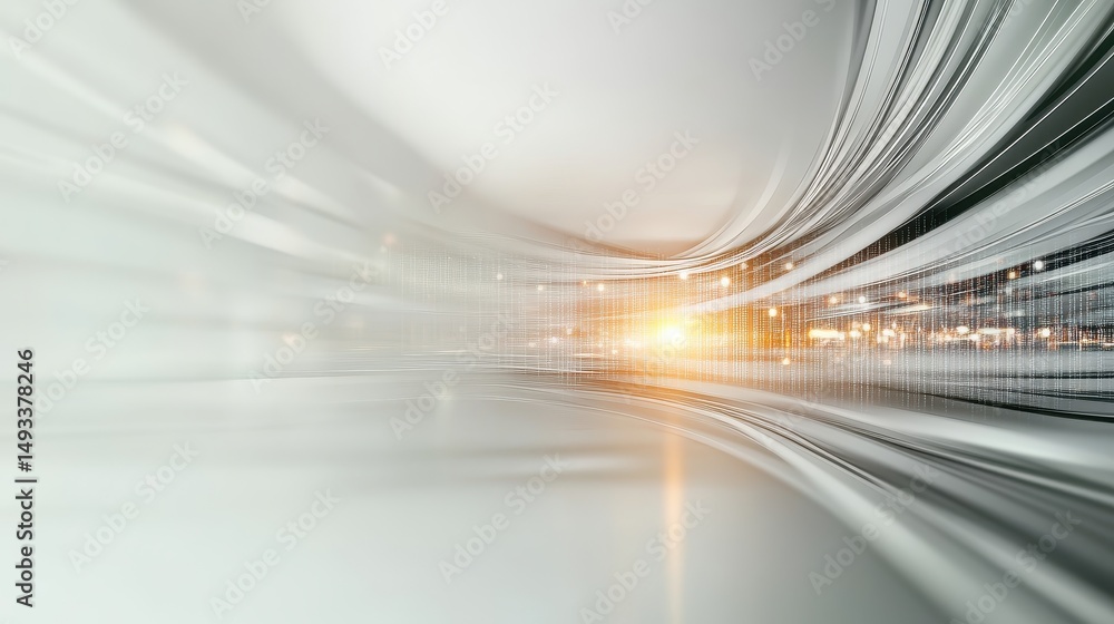 Poster abstract futuristic light trail scenery in a dynamic motion blur design for digital art and technolo