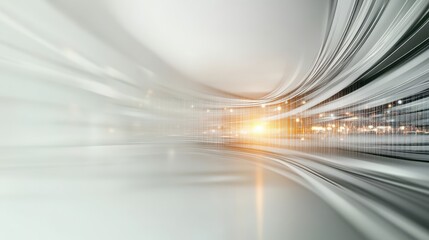 Abstract futuristic light trail scenery in a dynamic motion blur design for digital art and technology