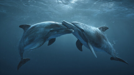 Fototapeta premium marine animals interacting