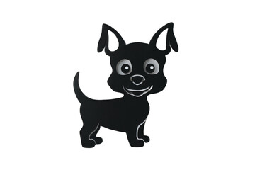 Fototapeta premium Black Dog Silhouette Vector.