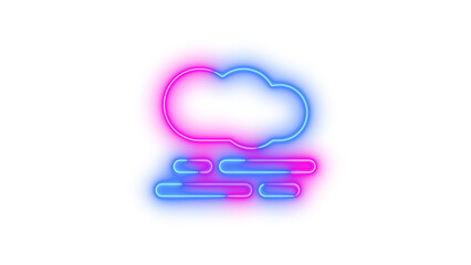Neon smog icon glowing with transparent background