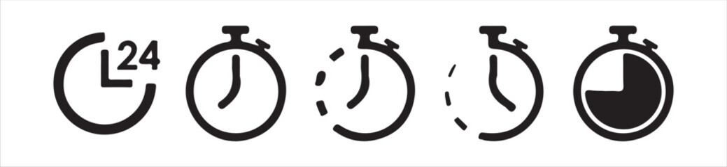 Clock line icon. Victor illustration, Eps 10.