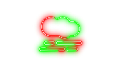 Neon smog icon glowing with transparent background