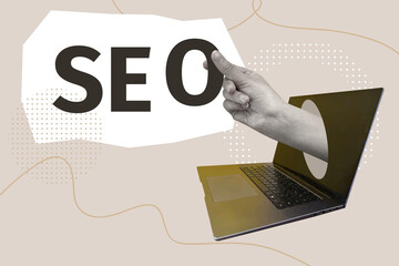 SEO. collage. work analytics. banner for work. work optimization. search engine optimization....