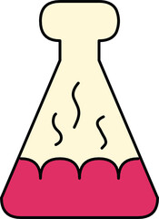 This colorful and friendly illustration depicts an Erlenmeyer flask
