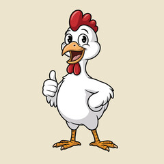 
A friendly and animated illustration of a chicken giving a thumbs up. This design exudes positivity and charm making it perfect for children products farm-themed projects