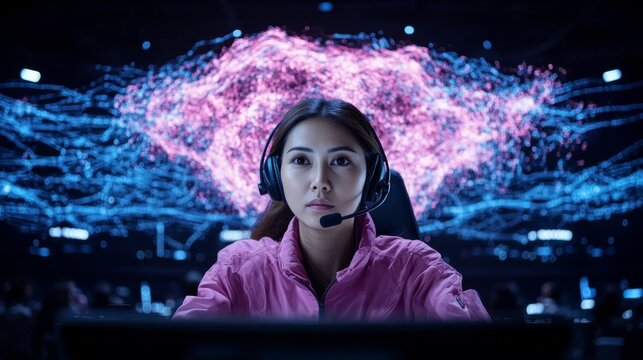 Gaming action competitive gaming event arena digital art futuristic environment close-up technology