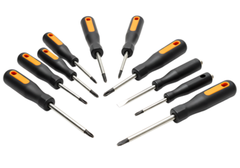 Precision Screwdriver Set Black and Orange Handles
