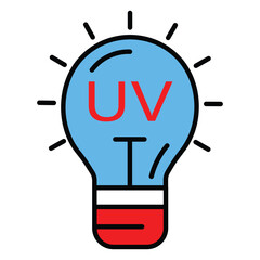 Fototapeta premium UV Light Vector Icon For Virus Elimination