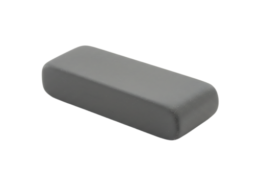 Rectangular Gray Eraser with Rounded Edges Angled for Visual Appeal