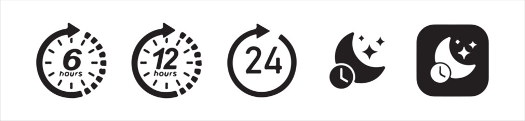  Time and Clock icons set. Clocks icon collection design. clock icon symbol, Victor illustration Eps 10.