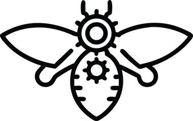 Obraz premium Steampunk Bee Icon Vector Illustration of a Mechanical Insect