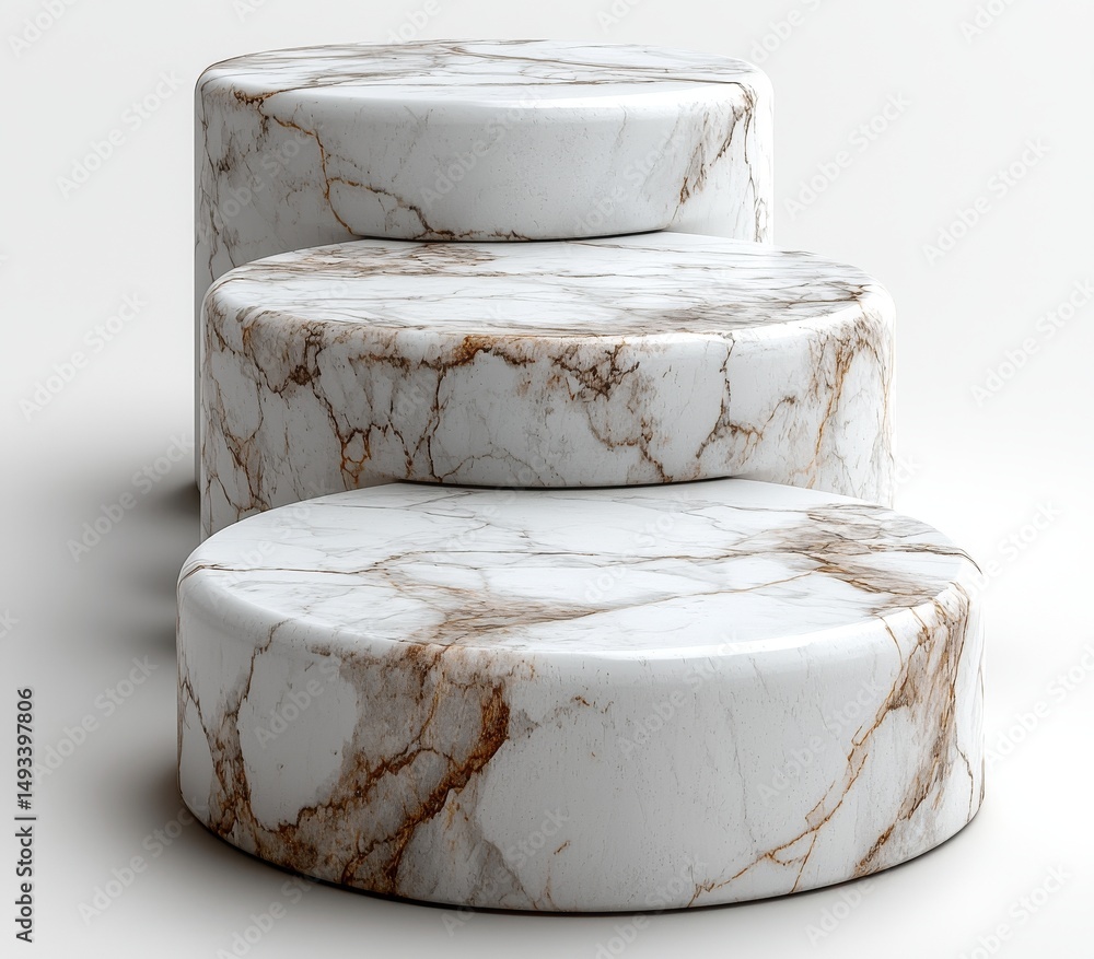 Poster a modern 3d background featuring an isolated abstract white marble podium stone on a product display