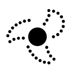 dotted spinner clockwise gradient another dot on transparent background for web and graphic design