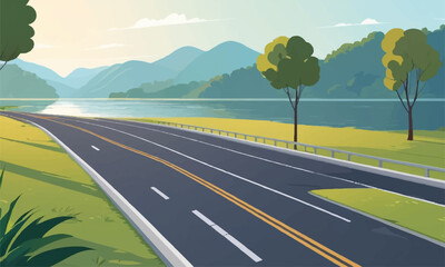 vector background beautiful twilight scenery