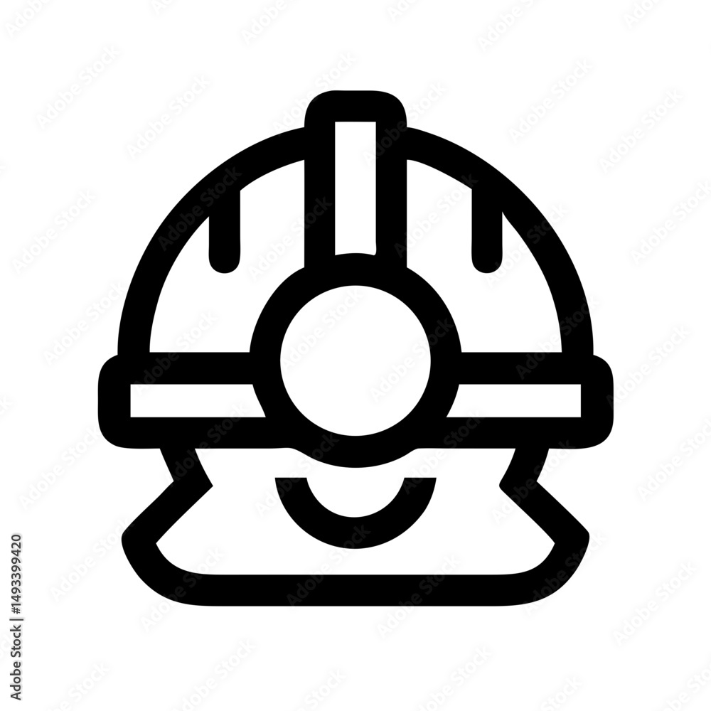 Poster mining helmet crypto miner silhouette on transparent background for web and graphic design