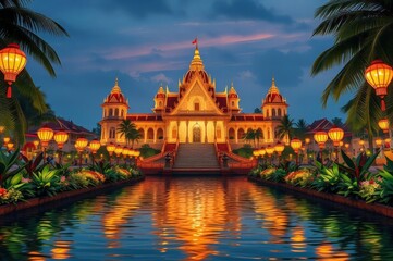 Obraz premium Cambodian Water Festival View