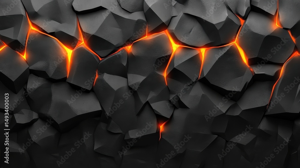Aufkleber fiery wall display featuring intense orange flames with dynamic movement and energy on a dark backgr