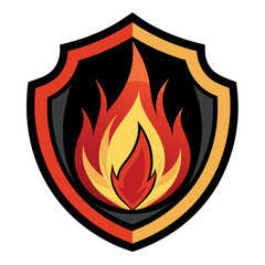 Fiery Emblem Burning Flame in a Circular Frame