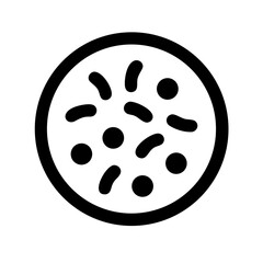 bacteria in petri dish silhouette on transparent background for web and graphic design