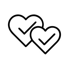 check marked hearts commitment or approval on transparent background for web and graphic design