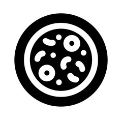 circular bacteria or petri dish silhouette on transparent background for web and graphic design